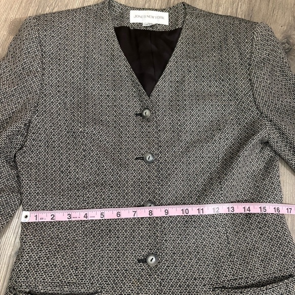Vtg Jones New York Dress Coat Women’s Size 4 Brown Fleck Tweed Overcoat Made USA - Picture 10 of 12